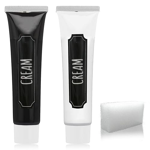 LZYLLS Halloween Face Paint Makeup Kit,Black White Face Body Paint,Special Effects Parties White Joker Cosplay Zombie Clown Costume Halloween SFX