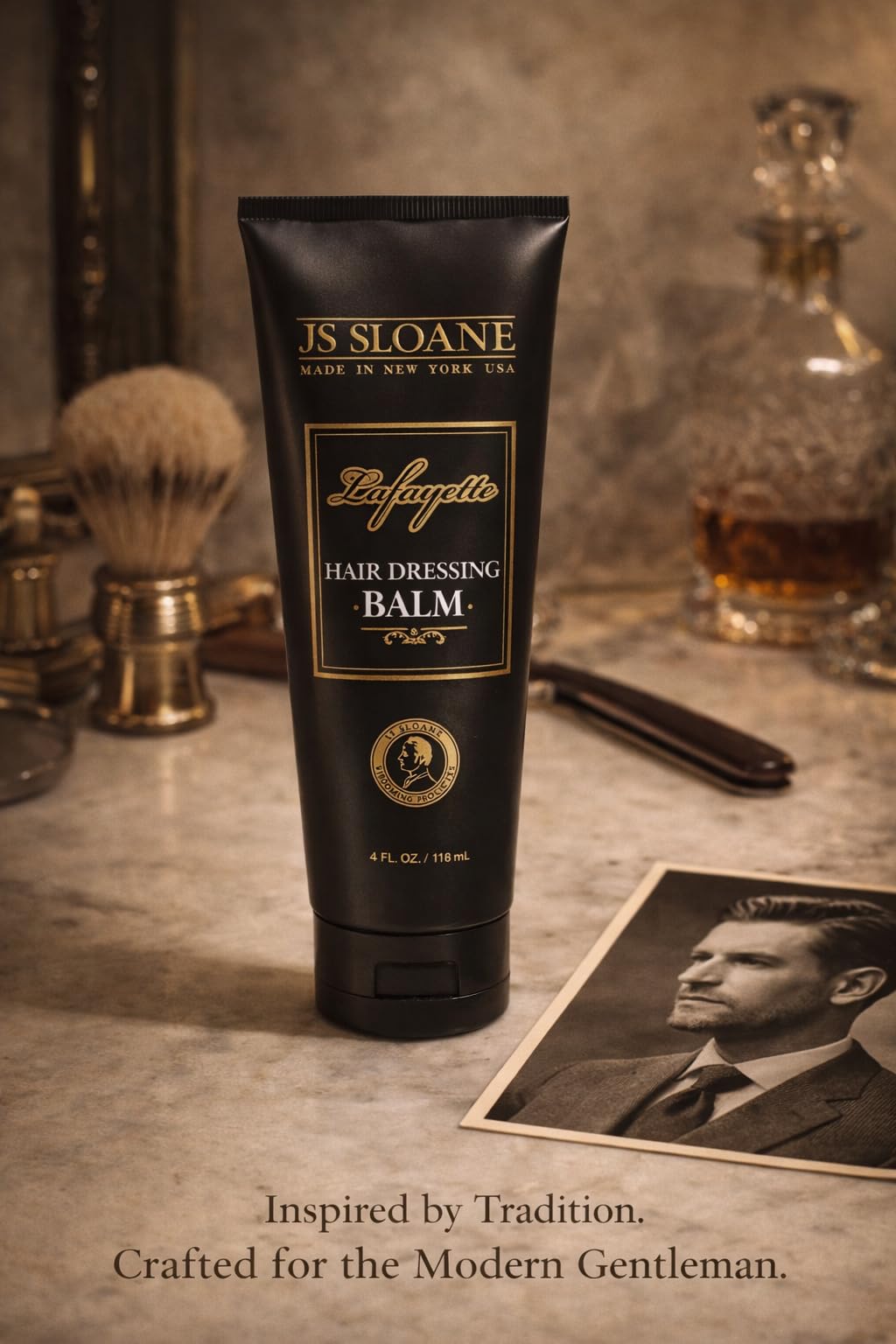 JS Sloane Hair Dressing Balm for Men - Lightweight Styling Cream for Shine & Texture - Restores Dry, Thick & Coarse Hair - Non-Greasy, Medium Hold