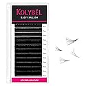 KOLYBEL Eyelash Extensions Easy Fan Lashes 0.07 Thickness C Curl 11mm Single Length Auto Blooming Lash Extension Volume Lashes Lasting Self Fanning