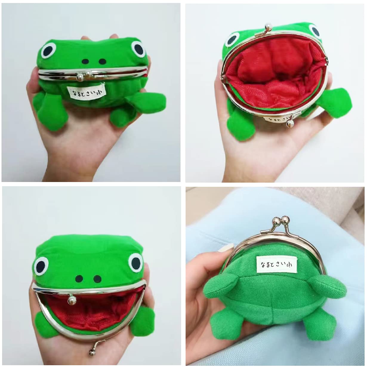 Frog Coin Wallet, Anime Cosplay Plush Frog Coin Purse Green Cartoon Frogs Money Pouch Cute Funny Wallet for Halloween Gifts
