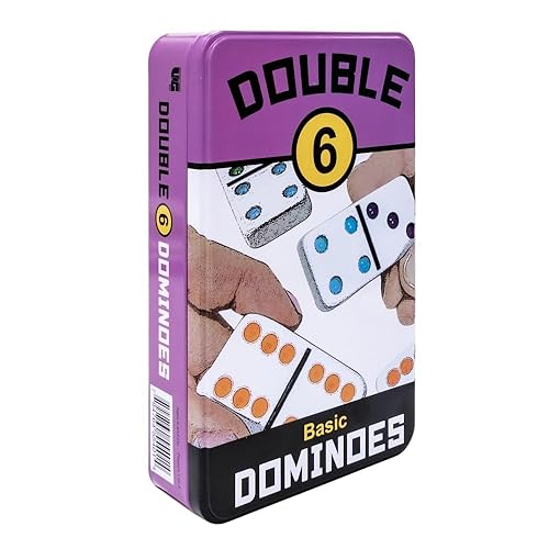 Front Porch Classics | Double 6 Travel Tin Domino Set from, for 1 to 4 Players Ages 6 and up