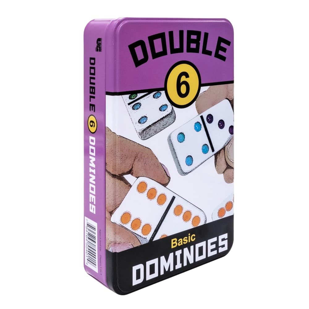 Front Porch Classics | Double 6 Travel Tin Domino Set from, for 1 to 4 Players Ages 6 and up
