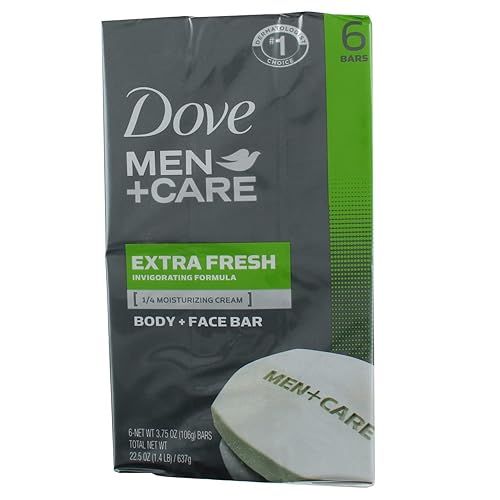 Dove Men+Care Body & Face Bars, Extra Fresh, 4.25 oz bars, 6 ea (Pack of 3)
