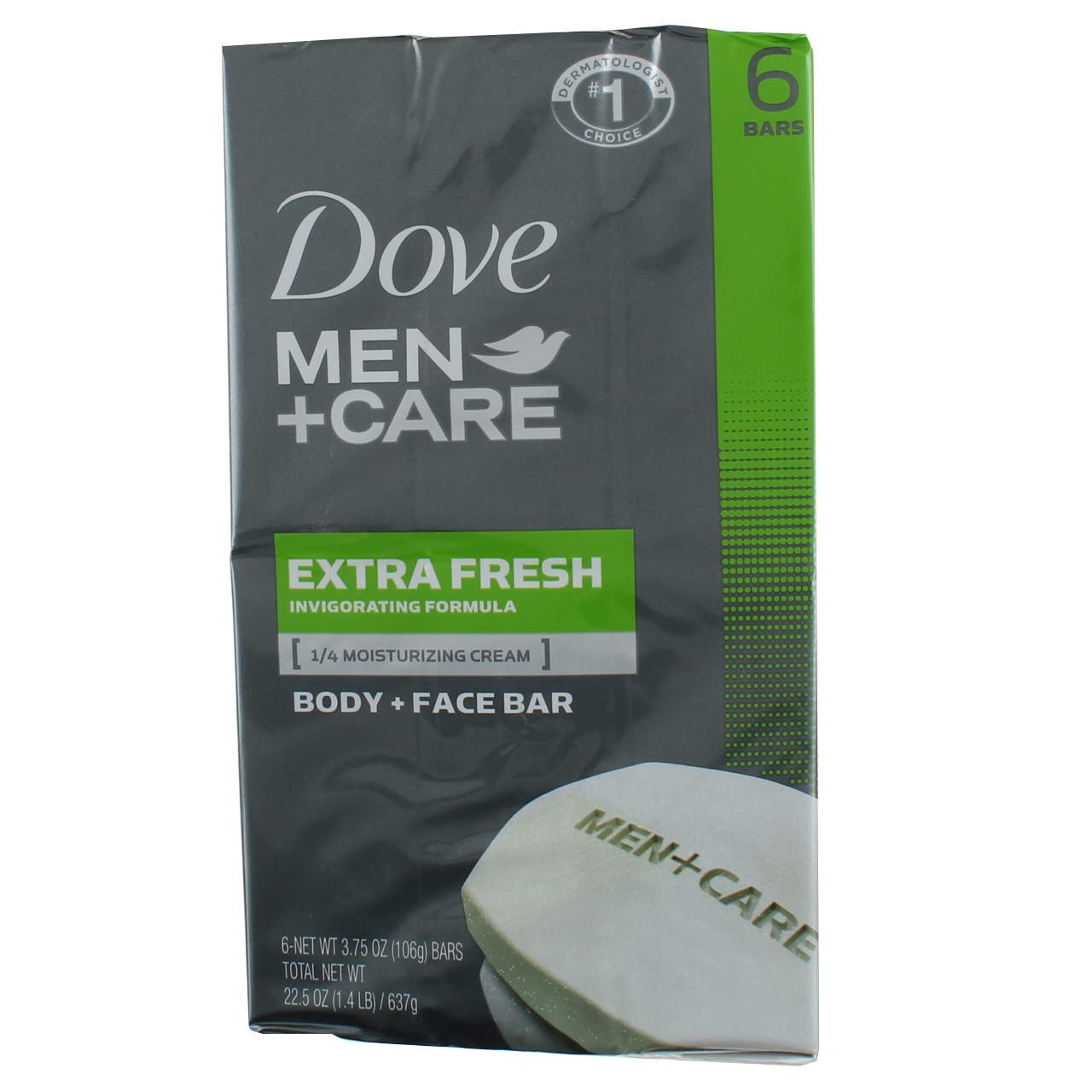 Dove Men+Care Extra Fresh Body + Face Bars, Invigorating Scent, 3.75 oz, 6 Ct (4 pack) (Bundle) Beauty & Personal Care Dove