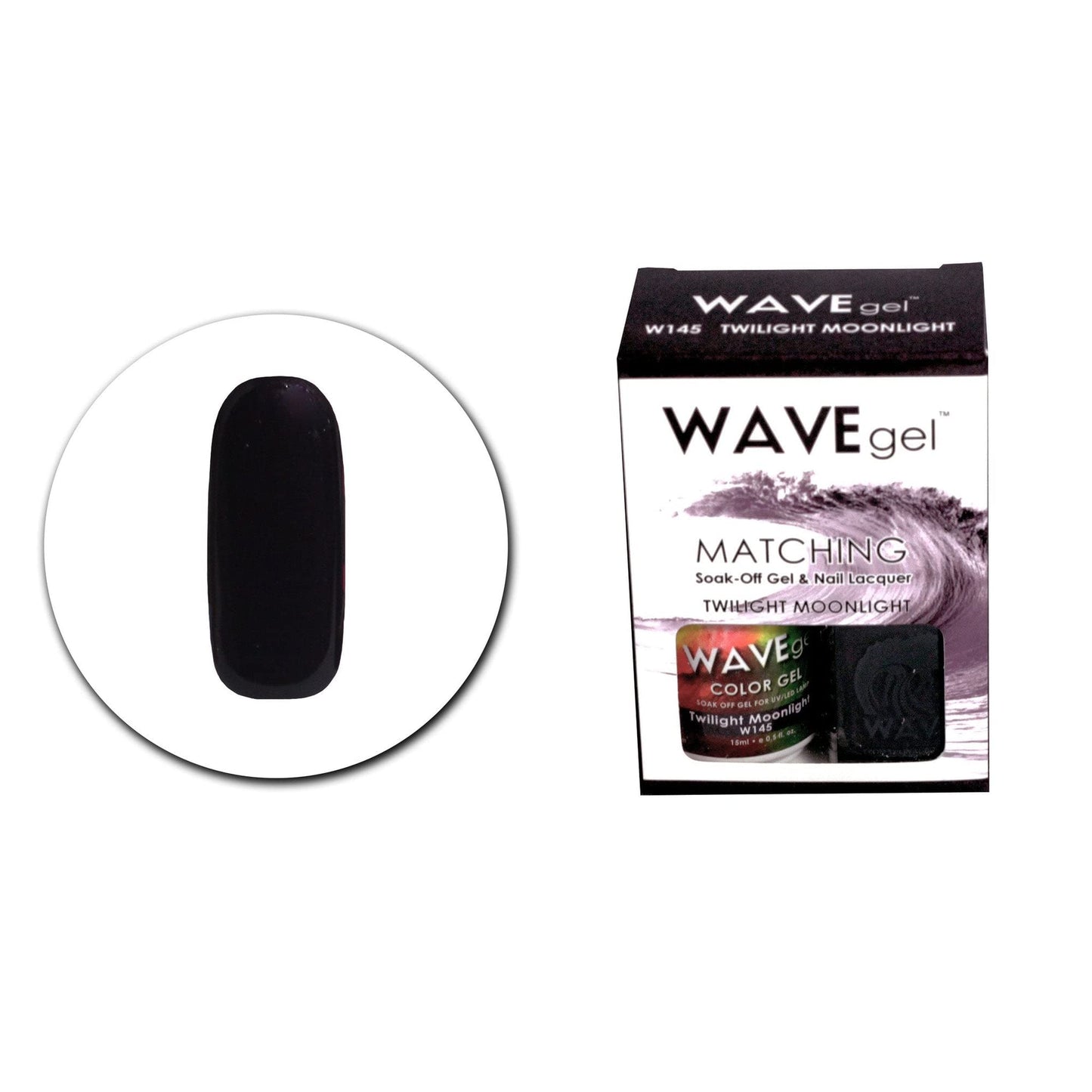 WAVEGEL Soak-0ff Gel & Nail Lacquer Matching Duo Set - Twilight Moonlight - W145-145 I 0.5 Oz Beauty & Personal Care WAVE gel