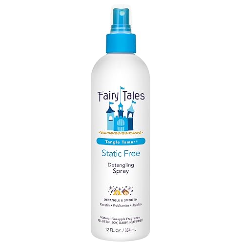 Fairy Tales Tangle Tamer Static Free Detangling Spray - Detangler Spray for Kids - Paraben Free, Sulfate Free, Gluten Free, Nut Free - 12 oz