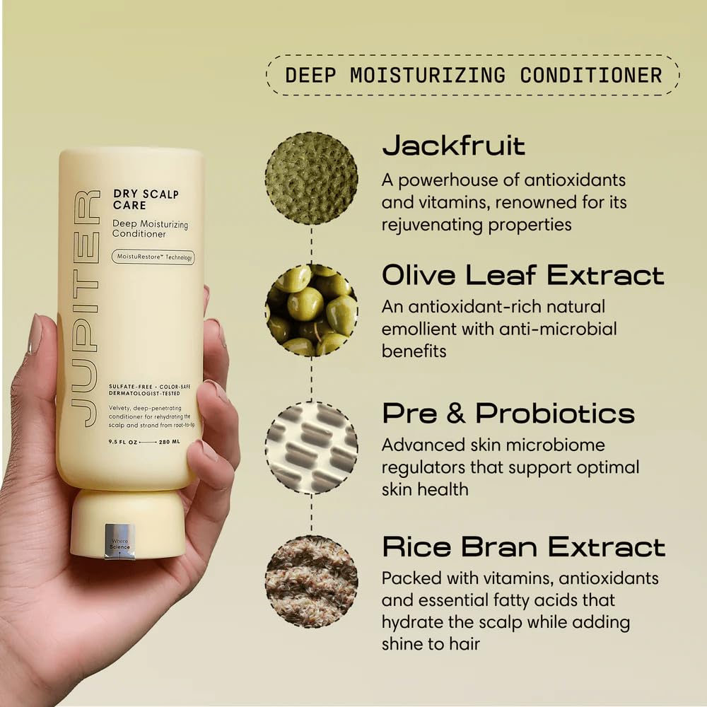 Jupiter Hydrating Shampoo and Conditioner Set - Moisturizing, Nourishing, and Strengthening Hair Care - Daily Scalp & Hair Hydration - Color-Safe