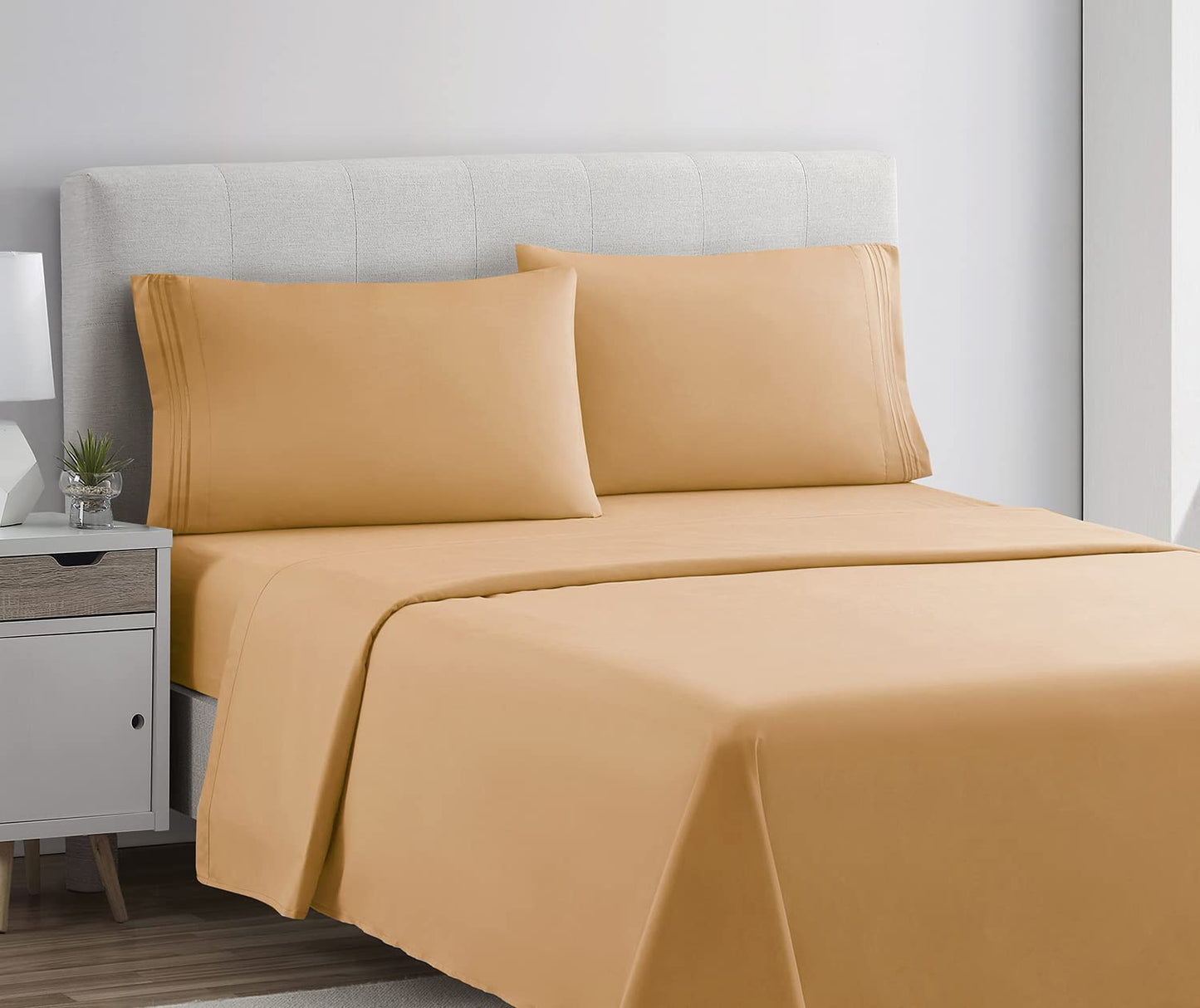 Clara Clark Bed Sheets, Premier 1800 Series 4 Piece Bed Sheet Set, Deep Pocket, Wrinkle, Fade, Stain Resistant, Luxury Soft Bedding Sheets &