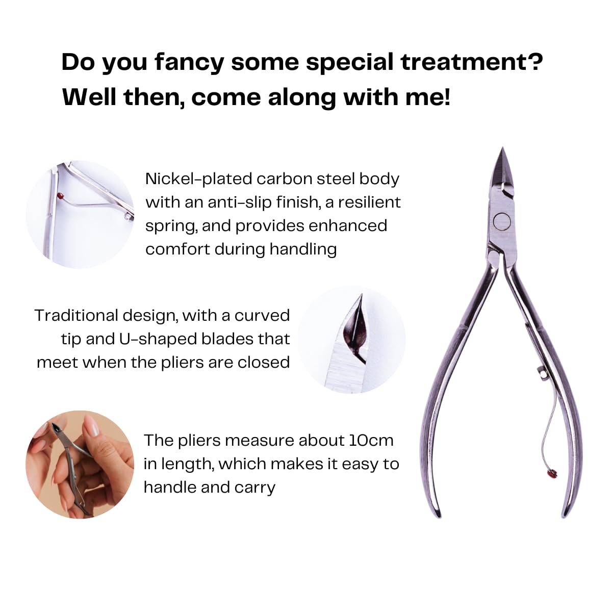 Cuticle Nipper Super Sharp - MUNDIAL 522-AP - Cuticle Trimmer for Manicure Kit and Pedicure Tools, Carbon Steel Handlee with Durable Spring. Tip Guard
