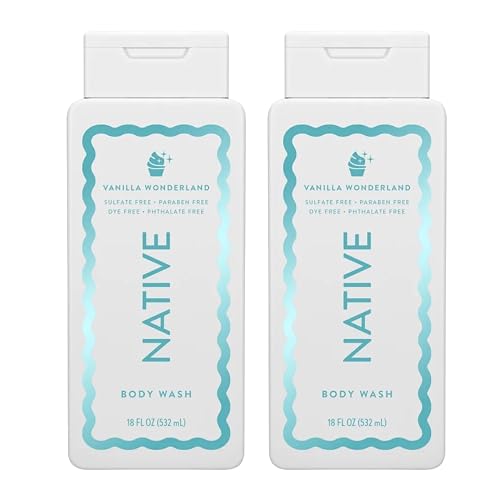 Native Vanilla Wonderland Body Wash, Holiday Limited Edition, Sulfate & Paraben Free, 18 fl oz, Set of 2 Beauty & Personal Care Native