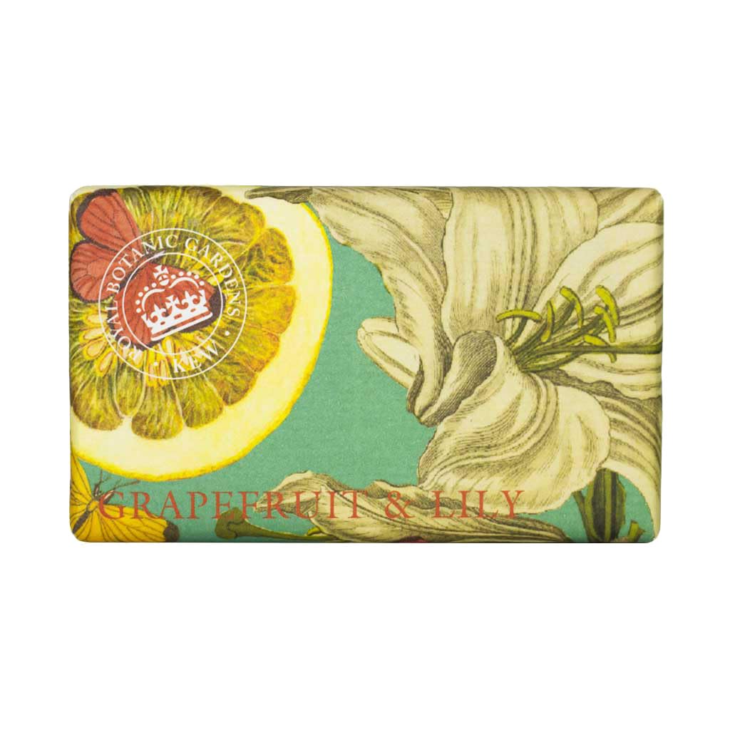 The English Soap Company Royal Botanical Gardens Kew Wrapped Soap Bar, Grapefruit and Lily Scent 240g