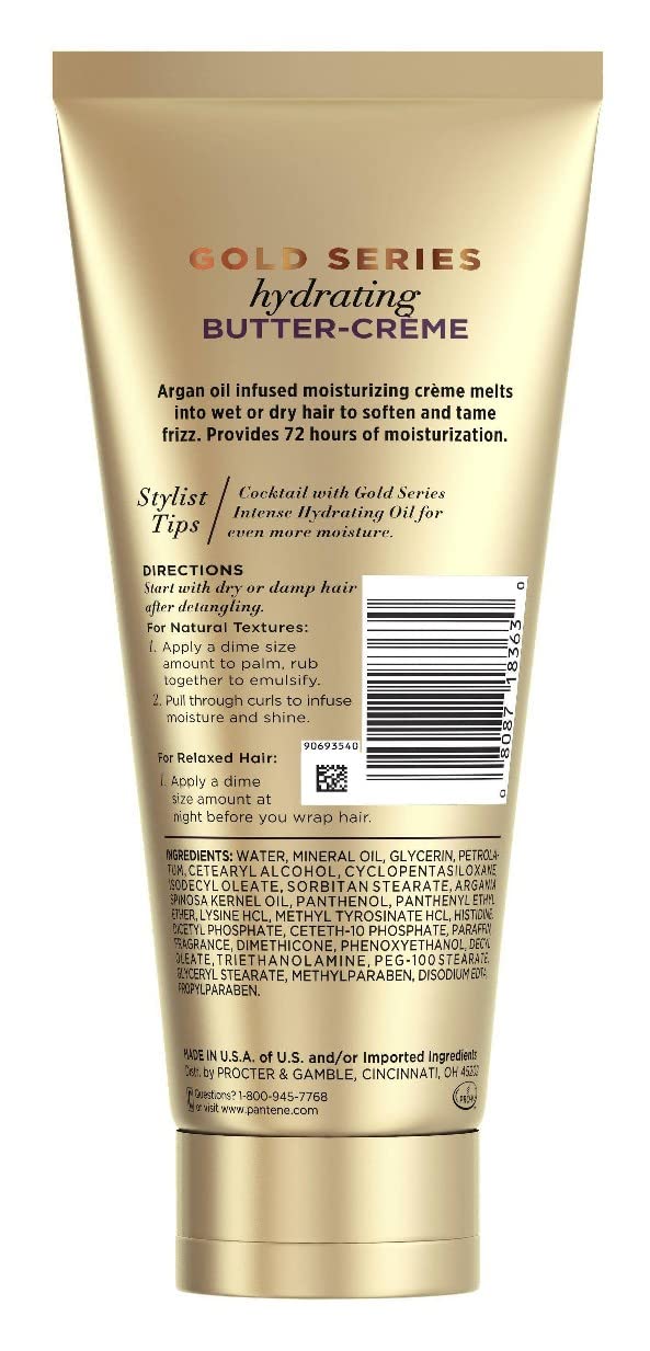 Pantene Gold Series Butter- Creme Hydrating 6.8 Ounce Tube (Pack of 2)