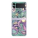 MightySkins Glossy Glitter Skin Compatible with Samsung Galaxy Z Flip 3 - Eyes and Teeth | Protective, Durable High-Gloss Glitter Finish | Easy to