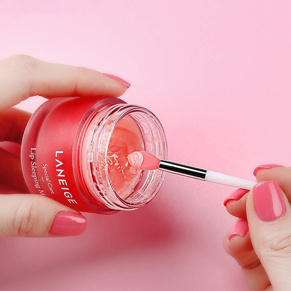 Silicone Lip Brush Set - 2pcs Double-sided Lip Scrubber & Balm Applicator Tools