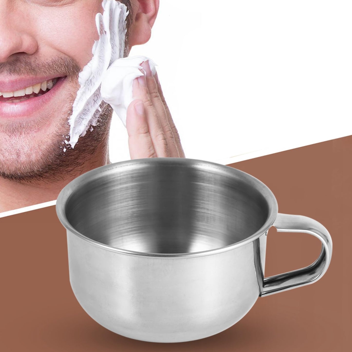 Dioche Stainless Steel Shaving Soap Bowl, Shaving Mug for Shave Cream and Soap, Metal Shaving Soap Mug Bowl Cup Shaver Cleansing Foam Tool For Man Beauty and Personal Care Dioche