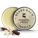 Striking Viking Beard Balm for Men - 2 oz, Vanilla Scent - Light Hold Moisturizer & Beard Conditioner for Men That Softens & Nourishes Coarse Facial
