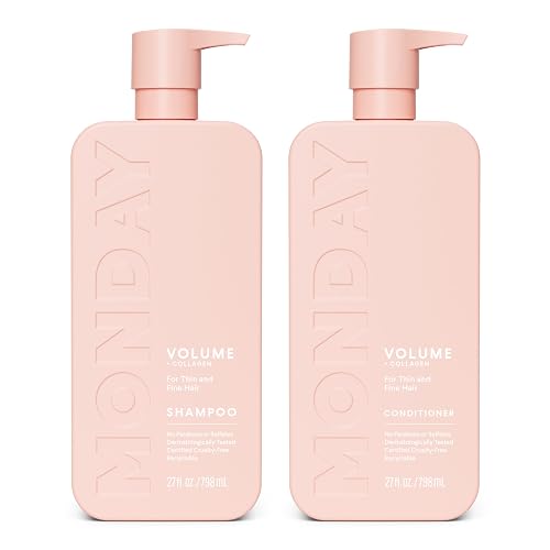 MONDAY HAIRCARE Volume Shampoo + Conditioner Set (2 Count) 27 oz. For Thin, Fine, and Oily Hair Made with Coconut Oil, Ginger Extract, and Vitamin E