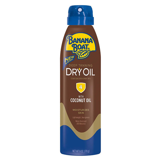 Banana Boat UltraMist Deep Tanning Dry Oil Continuous Clear Spray SPF 4 Sunscreen, 6 oz
