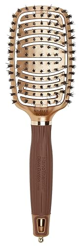 Olivia Garden NanoThermic Ceramic + Ion Flex Scalp-Hugging & Vented Hair Brush NT-FLEXBR (Boar)
