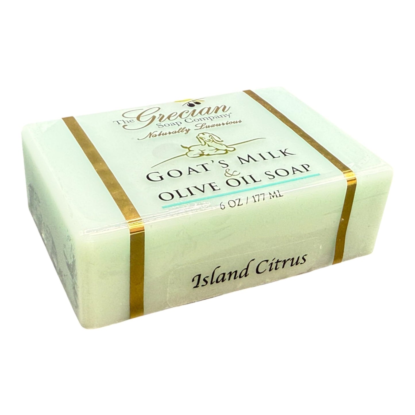 Grecian Goats Milk & Olive Oil Soap Bar 3-pack Island Citrus Scent: Handmade, All-Natural, Soap for Dry & Sensitive Skin, Anti-Aging, pH-Balanced