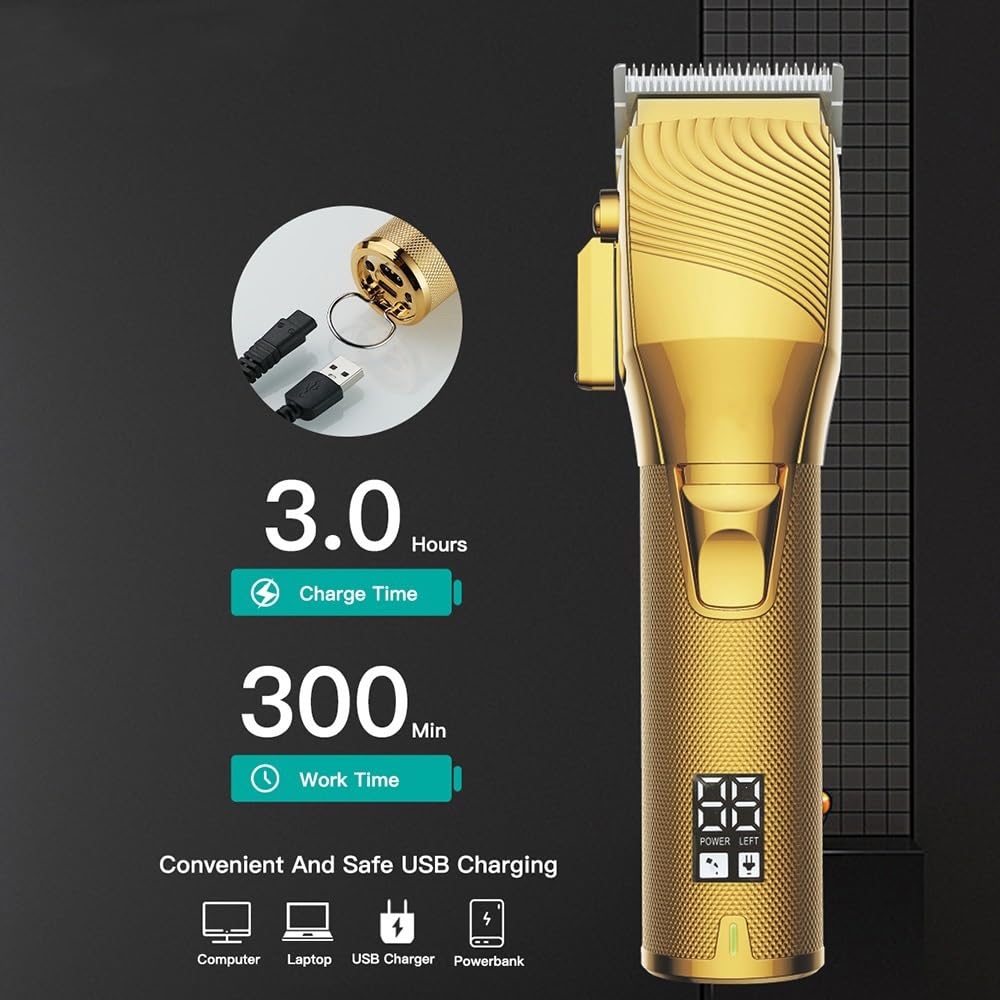 HEYLZBKCF Mens Hair Clippers Professional Clipper Rechargeable Trimmer for Men Barber Cut Machin Beard Cutting Machine Cutter(Black) Beauty and Personal Care HEYLZBKCF