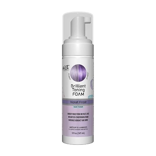 Splat Brilliant Toning Foam, Violet Frost, 5 oz., Hair Toner Lasts Up to 10 Washes, Weightless Conditioning Foam Increases Vibrancy and Shine, Vegan