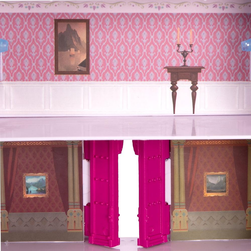 DISNEY STORE Official Frozen Castle Micro Play Set, Micro Toy Set Includes Elsa, Anna & Olaf Micro Figures, Travel Toy Portable Playset with Handle,…