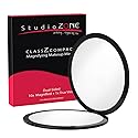 Compact Mirror - 10X Magnifying Mirror - Perfect for Purses - Small Travel Size - 2-Sided with 10X magnification and 1x w No Zoom - Black ClassZ Large