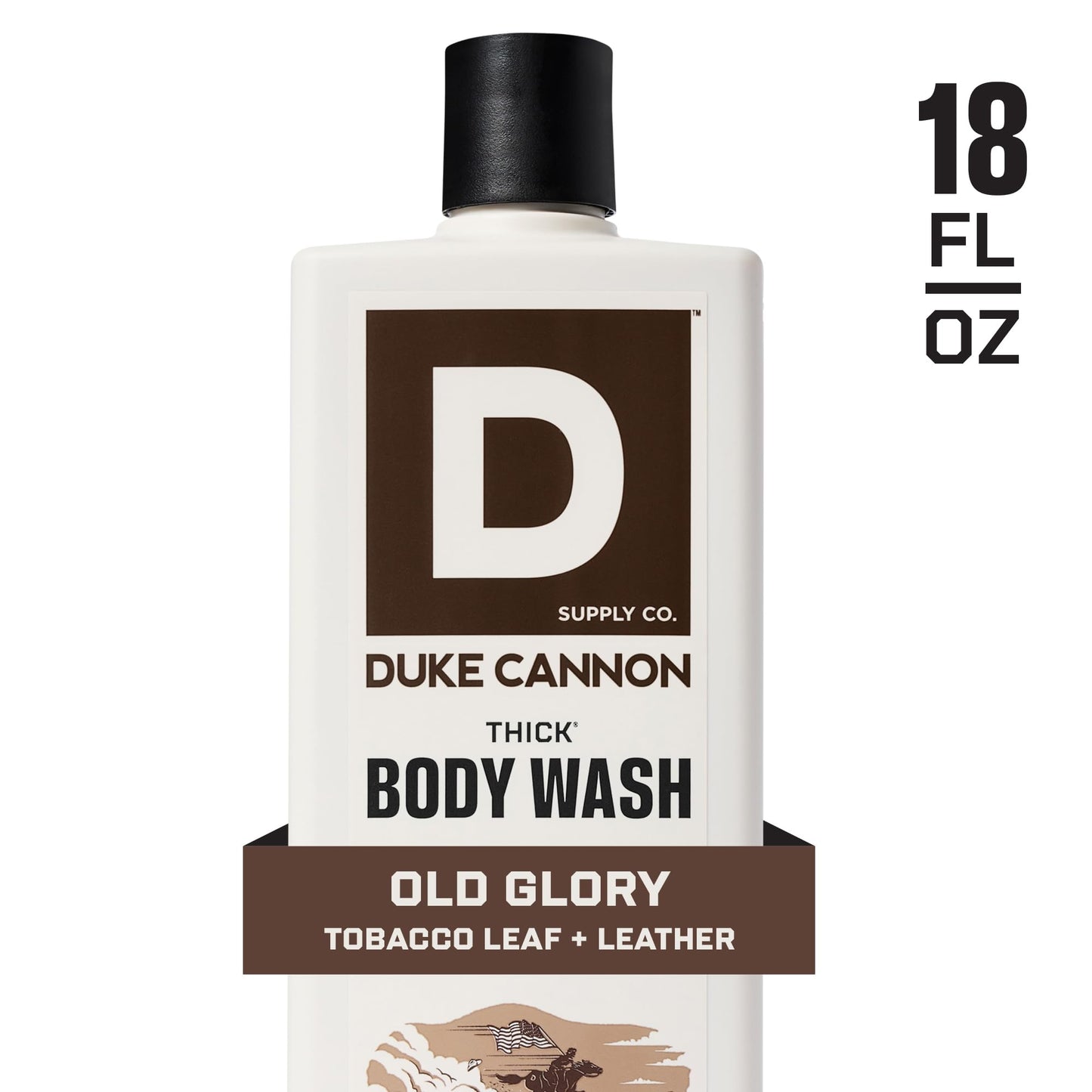 Duke Cannon Supply Co. Thick High Viscosity Body Wash - 3X Thicker, Cleansing Shower and Bath Gel, Mineral-Enriched for Men - Tobacco Leaf + Leather
