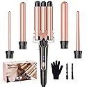 Waver Curling Iron Wand, BESTOPE PRO 5 in 1 Curling Wand Set with 3 Barrel Hair Crimper for Women, Fast Heating Hair Wand Curler in All Hair Type