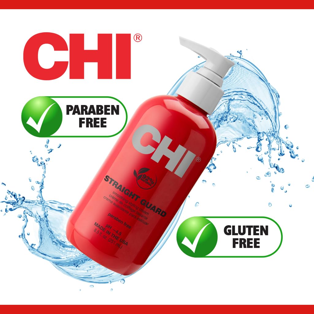 CHI Straight Guard Smoothing Styling Cream, 8.5 FL Oz & Keratin Mist,12 Fl Oz Beauty and Personal Care CHI