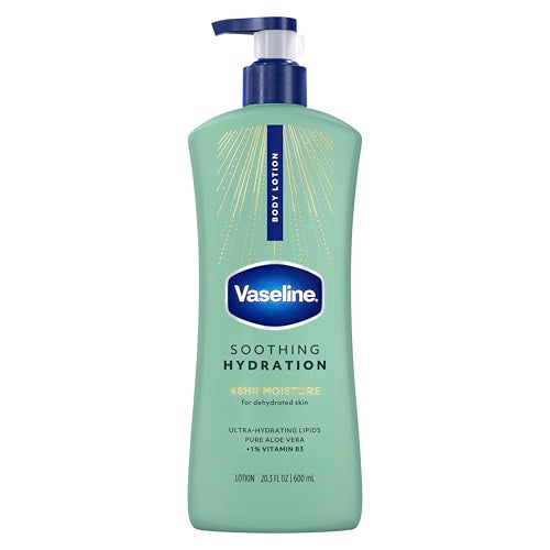 Vaseline Soothing Hydration Body Lotion Soothing Hydration for Dry Skin with Ultra-Hydrating Lipids + 1% Aloe Vera Extract to Refresh Dehydrated Skin