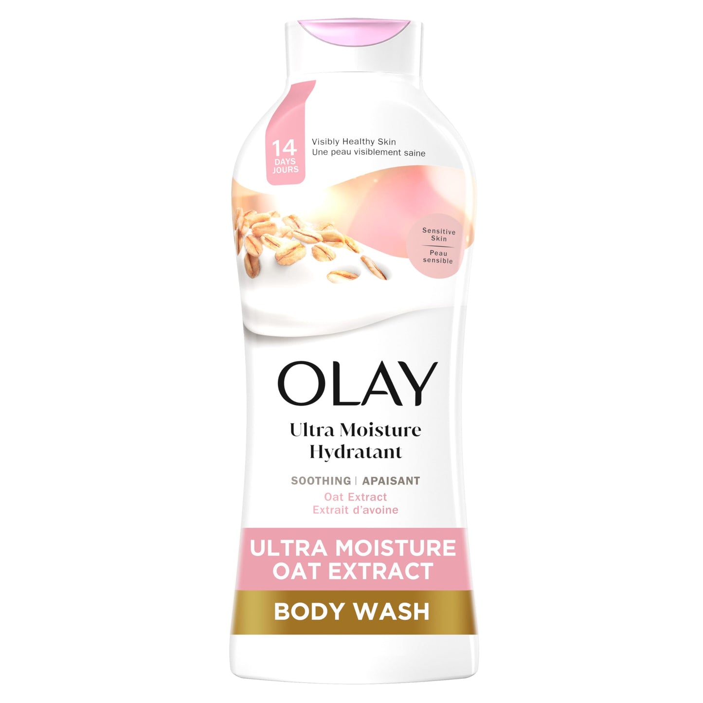 Olay Body Wash for Women, Ultra Moisture, For Sensitive Skin, Soothing Formula, 24hr Moisturizing, Hydrating & Refreshing, B3 Vitamin Complex, Free