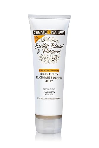 Creme of Nature, Curl Elongater, Butter Blend, Argan Oil, Flaxseed Oil, Curl Jelly for Defining Hydration, 8.45 Oz