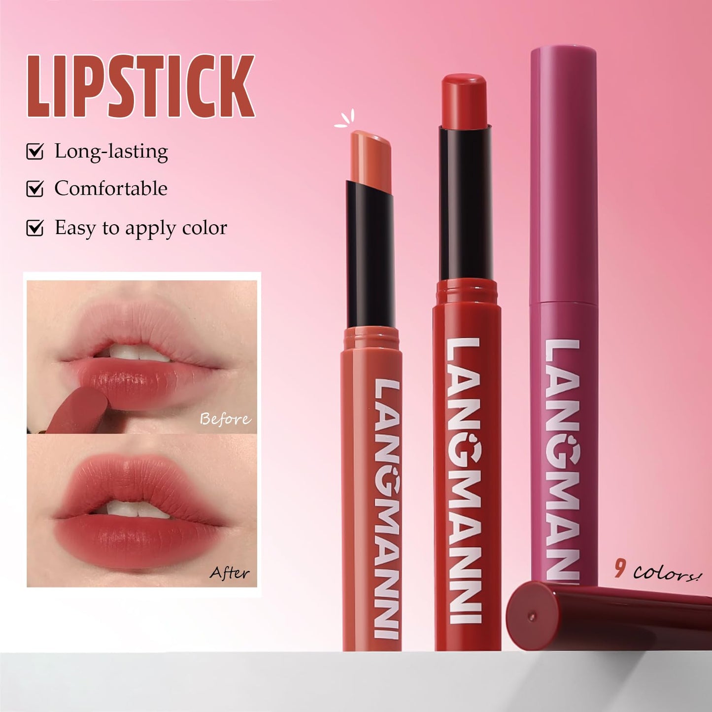 MESUROSE M?TYSUR Matte Lipstick - Non-Sticky, Long-Lasting & Waterproof Lipstick for Women, Richly Pigmented, Hydrating Lip Makeup with Smudge-Proof