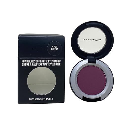 MAC Cosmetics Powder Kiss Soft Matte Eye Shadow - P for Potent (Deep plum) .05 oz / 1.5 g