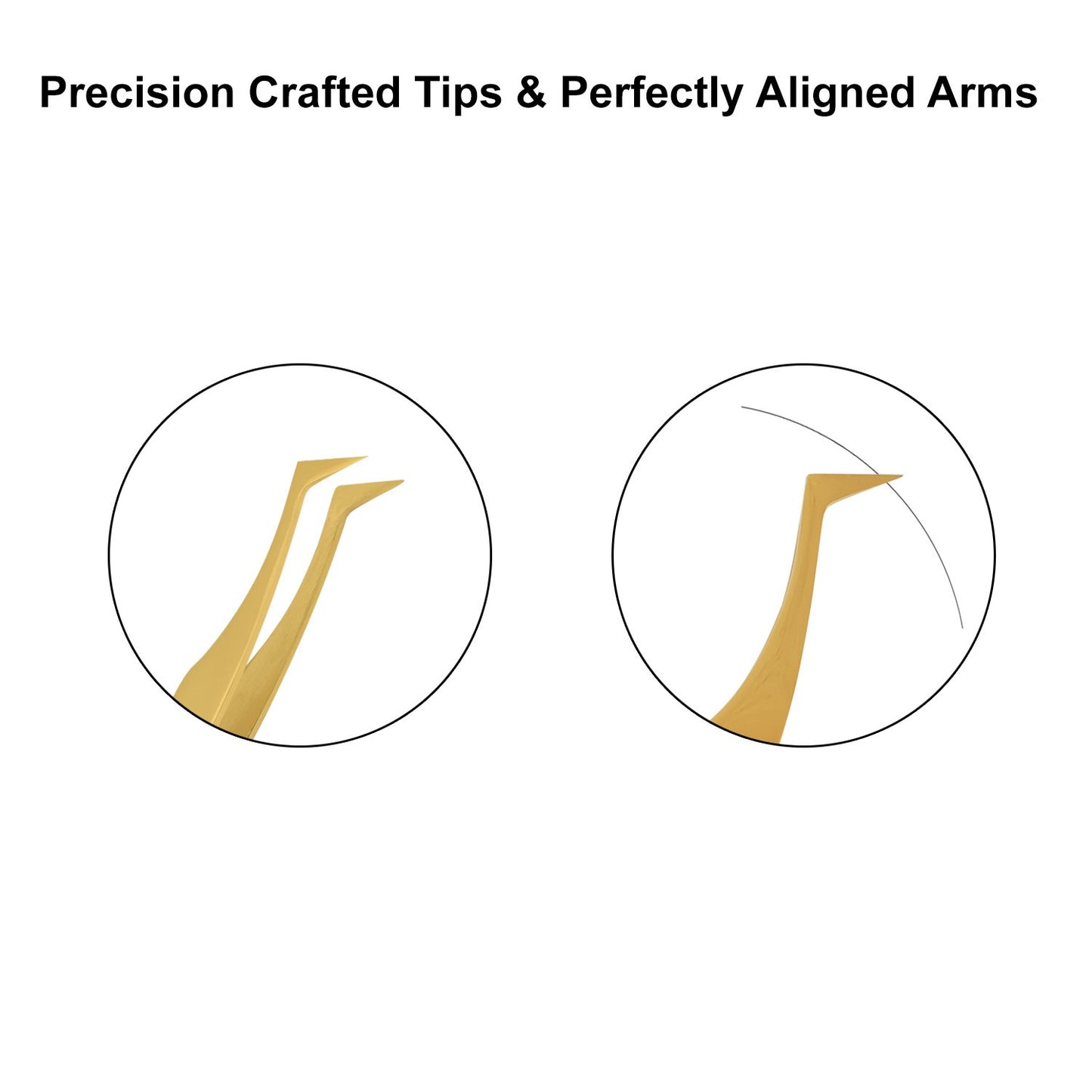 12cm Professional Golden Tweezers for Eyelash Extension Hand Crafted Japanese Stainless Steel Precision Tweezers (L-Shape Tip.)
