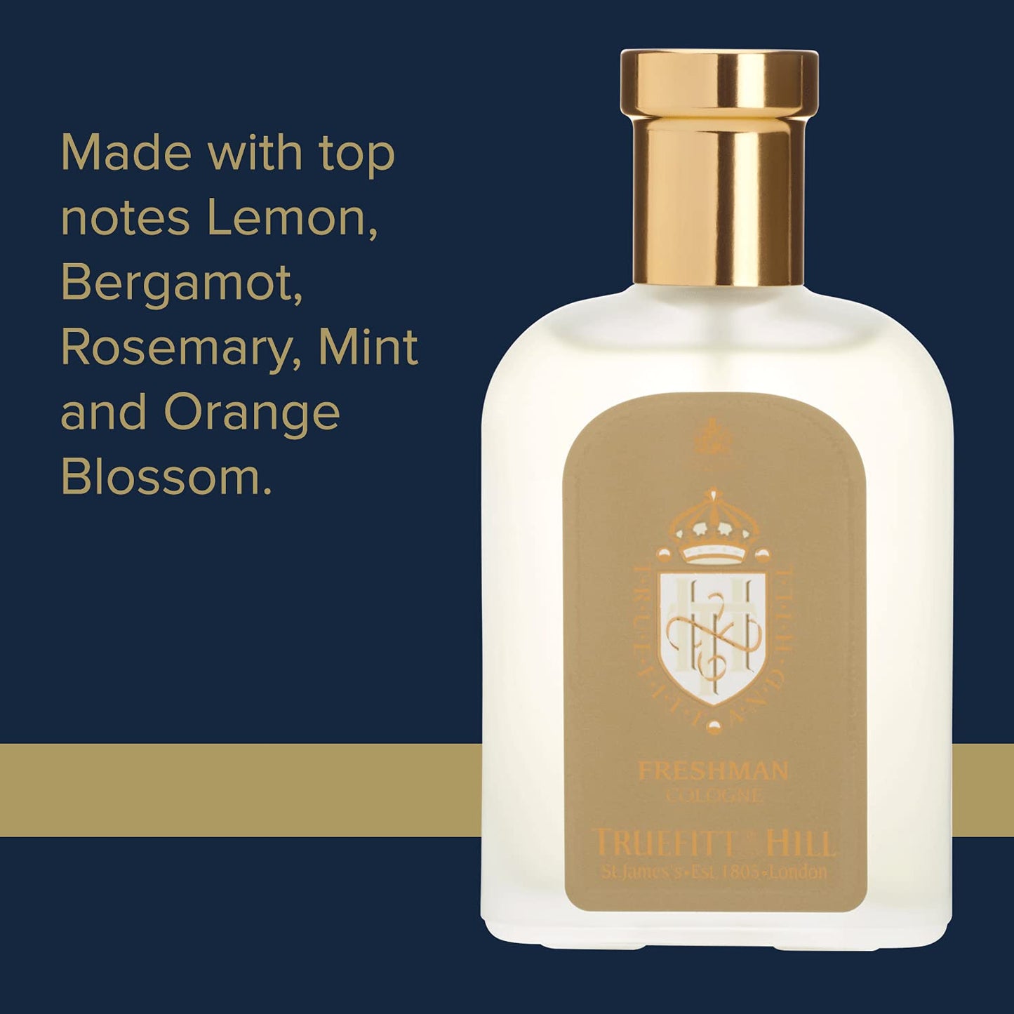 Truefitt & Hill Luxury Cologne - Freshman - Premium Long-Lasting Citrus and Bergamot Men's Fragrance Presented in a Beautifully Etched Traditional