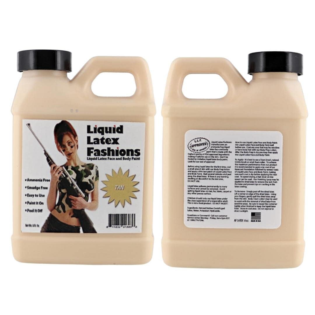 Liquid Latex Fashions - Ammonia Free Halloween Easy Peel Off Body Paint, Ideal for Art, Theater, Parties, School Plays, Cosplays and Concerts, Flesh