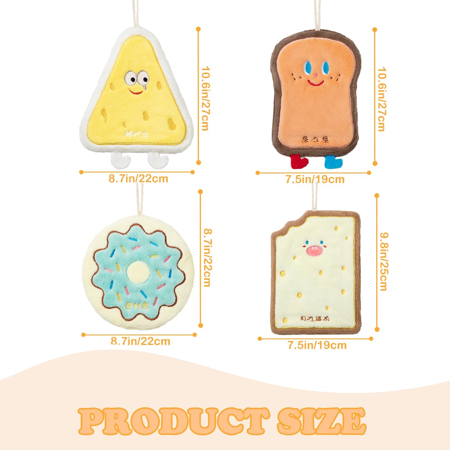 Tyrafry Cute Baking Hand Towels, Bathroom Towels with Hanging Loop, Children Hand Towel Dessert, Microfiber Coral Fleece Absorbent Hand Towel…