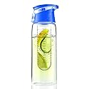 Asobu Flavor It Infuser Water Bottle Pure Fruit Flavour 2 Go, Blue,20 oz