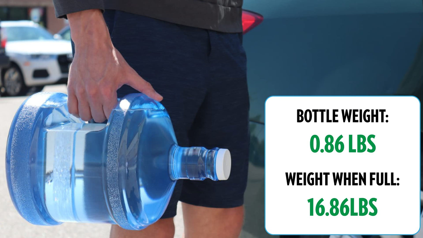 New Wave Enviro Polycarbonate Water Bottle, 2-Gallon, Screw Top Cap with Integrated Handle for Easy Carrying, Built for Durability, Blue