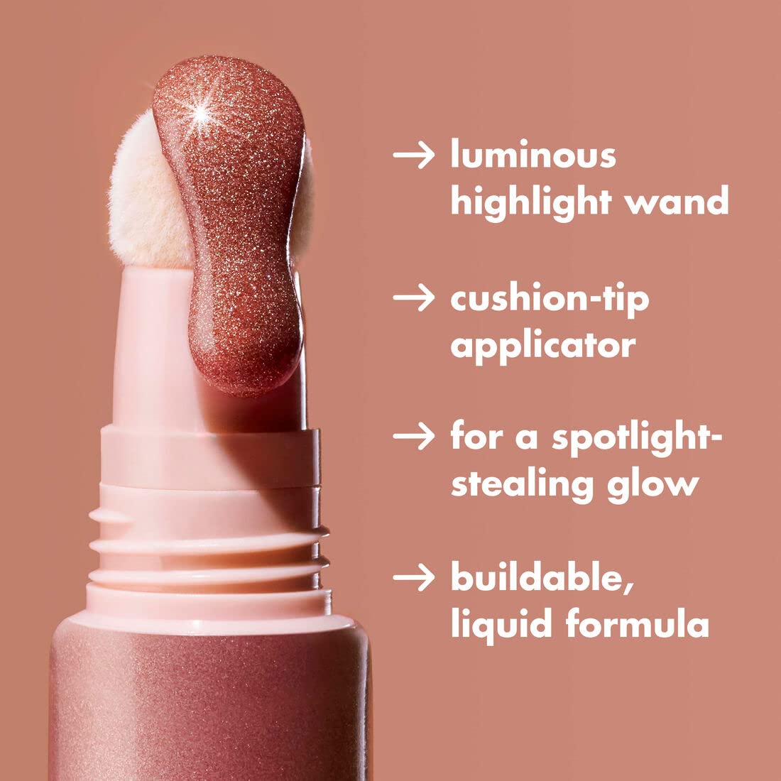 e.l.f. Halo Glow Highlight Beauty Wand, Liquid Highlighter Wand For Luminous, Glowing Skin, Buildable Formula, Vegan & Cruelty-free, Rose Quartz