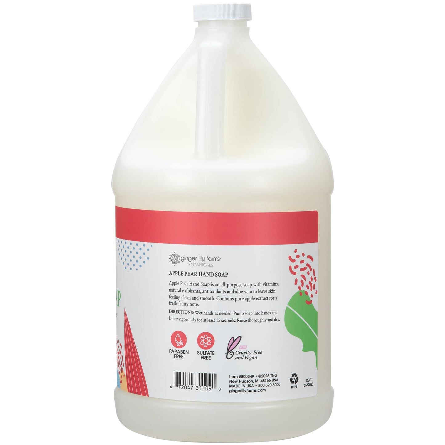 Ginger Lily Farms Botanicals All-Purpose Liquid Hand Soap Refill, 100% Vegan & Cruelty-Free, Apple Pear Scent, 1 Gallon (Pack of 4) Beauty & Personal Care Ginger Lily Farms