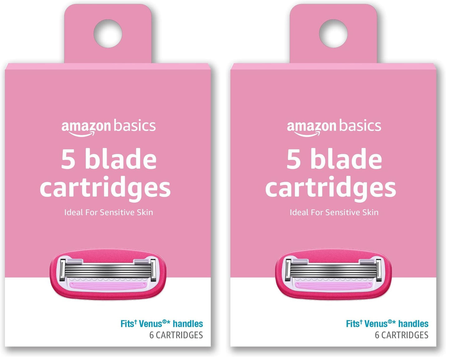 Amazon Basics Women's 5-Blade Razor Refills for Smooth Close Comfortable Shave, Moisturizing, Fits Venus Handles, 6 Cartridges (Pack of 2) Beauty and Personal Care Amazon Basics Default Title