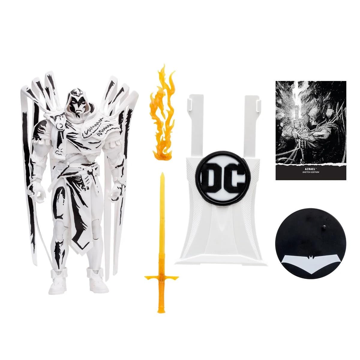 DC Multiverse Azrael Curse of The White Knight Sketch Gold Label 7-Inch Action Figure - Entertainment Earth Exclusive