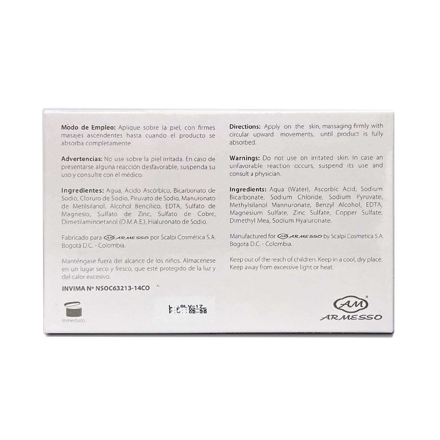 AM Armesso | Gluteox - Buttocks Firming & Lifting Serum | With DMAE, Organic Silica, Hyaluronic Acid & Antioxidants | For Professional Cosmetic Use