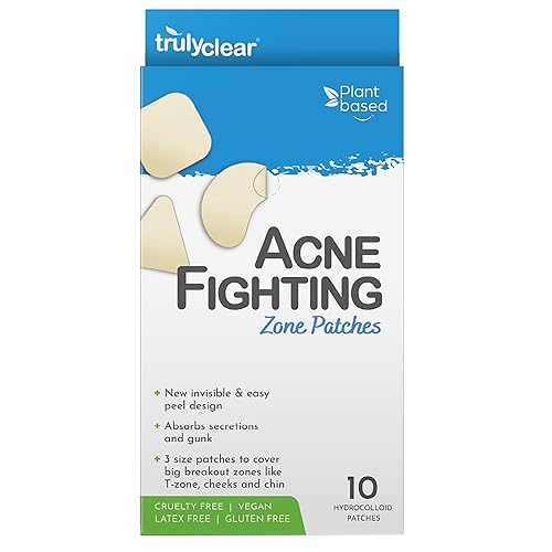 Truly Clear Large Acne Pimple Patches for Face & Body - 10 Count, Hydrocolloid Blemish & Zit Patches for Face & Body - Plant-Based, Cruelty-Free Acne
