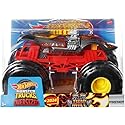 Hot Wheels Monster Trucks Oversized Twin Mill 1:24 Scale Die-Cast Vehicle, Red and Black, Giant Wheels, Ages 3-8 Years
