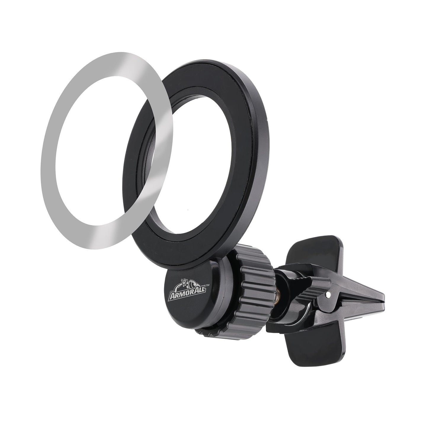 Armor All Magnetic Phone Mount for Car, Air Vent Phone Holder for MagSafe Phones, iPhones, Includes Universal Magnet Ring for Samsung, Non-Magnetic…